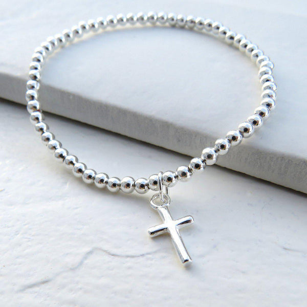 Bracelet Silver Beaded Charm Bracelet