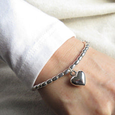 Silver Beaded Stretch Bracelet