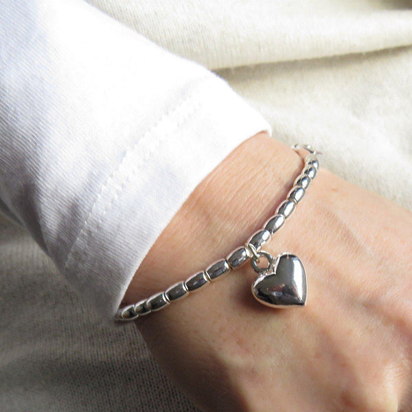 Silver Beaded Stretch Bracelet Silver Beaded Stretch Bracelet