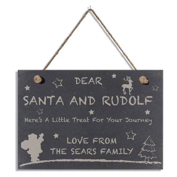 Slate Hanging Sign Treats for Santa Slate Hanging Sign