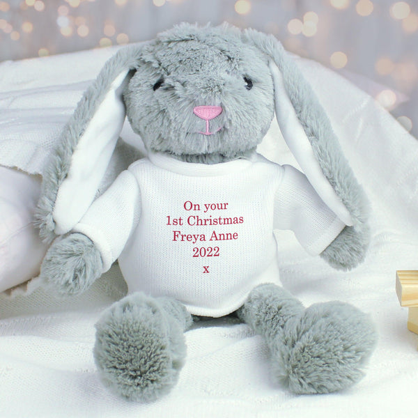 Teddy Personalised Christmas Bunny Rabbit - Red