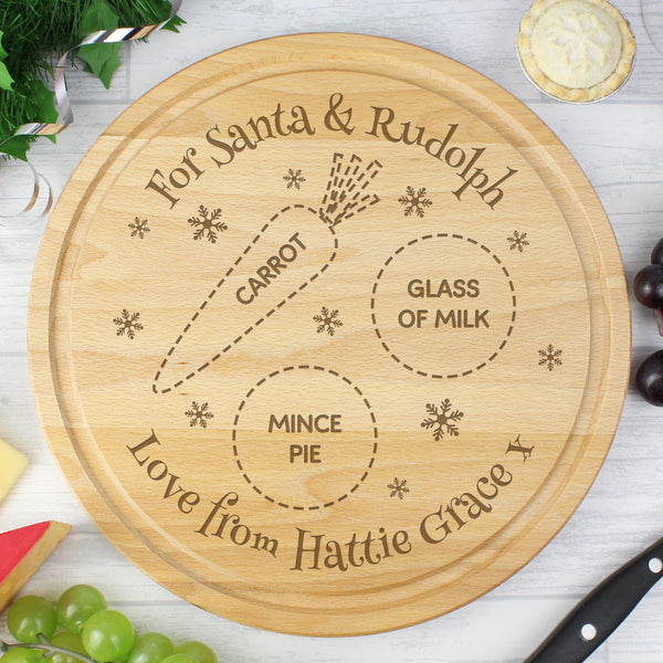Traets Board Personalised Christmas Eve Round Treats Board
