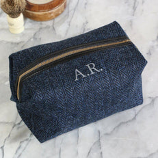 Personalised Harris Tweed Wash bag