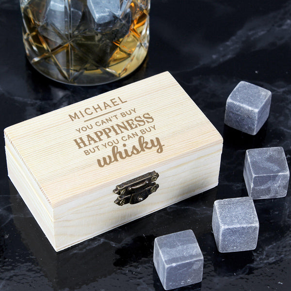 Whisky Stones Personalised Happiness Whisky Stones