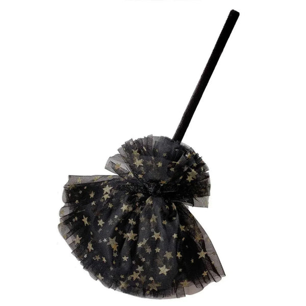 Witch Black & Gold Star Broom Witch Black & Gold Star Broom