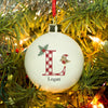Personalised Initial Little Robin Bauble
