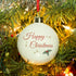 Name Christmas Bauble - This holly adorned bauble includes a name of your choice within the design on the reverse