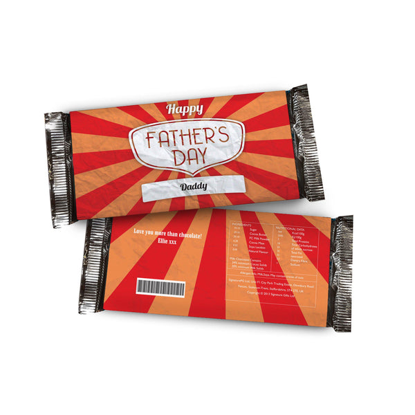 Personalised Father's Day Chocolate Bar
