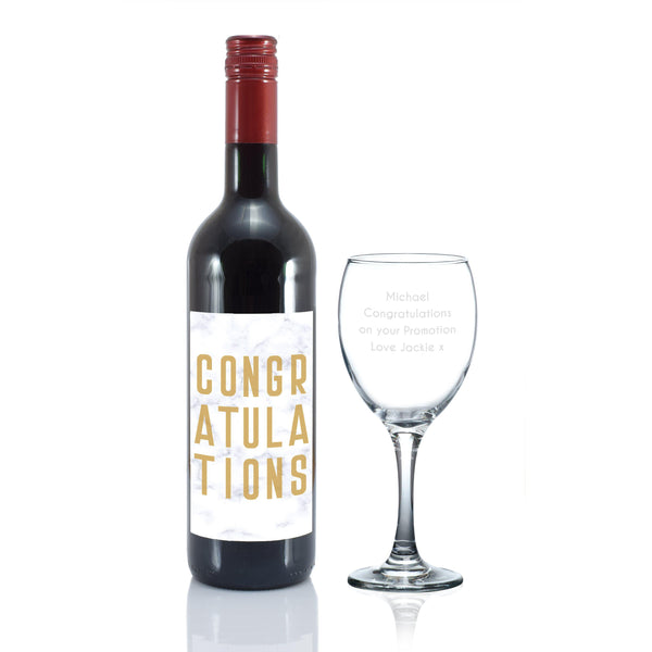 Congratulations Red Wine Gift Set - Personalised For Michael
