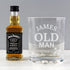Personalised Old Man Tumbler and Whiskey Miniature Set, Personalised for James