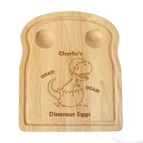 Dinosaur egg and toast board - Personalised for Charlie