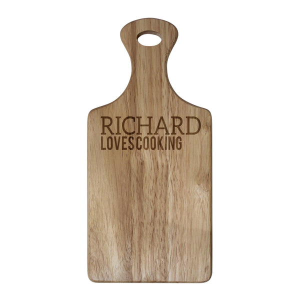 Hevea wood personalised with RICHARD LOVES COOKING Paddle Board Paddle Board