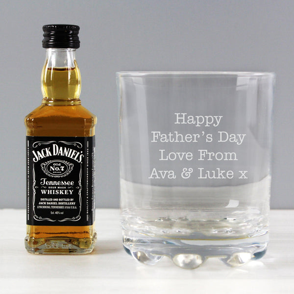 Personalised free text tumbler and jack daniels minature, Happy fathers day