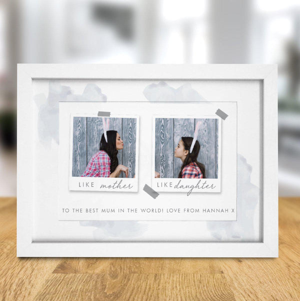 Like Polaroid A4 Framed Print - White Frame Featuring A Polaroid Style Print With Your Message Underneath