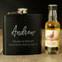 Personalised with Andrew Black Hip Flask and Miniature Bells