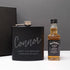Black Hip Flask and Miniature Jack Daniels - Personalised For Connor