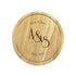 Monogram Wooden Round Cheese Board - 2 Name Positioned At The Top With The Monogram Centered With A Significant Date At The Bottom 