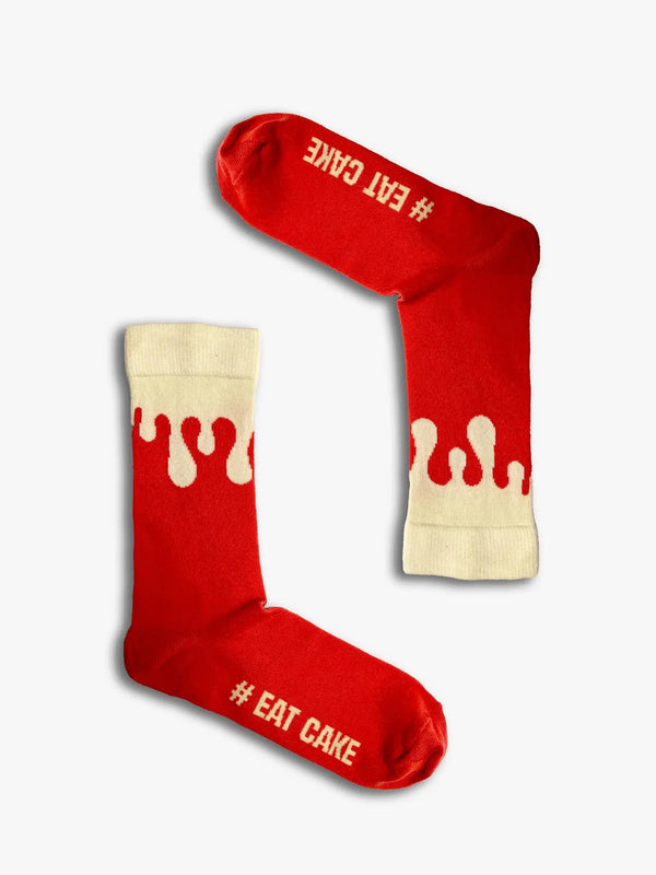 #Eatcake red and cream socks