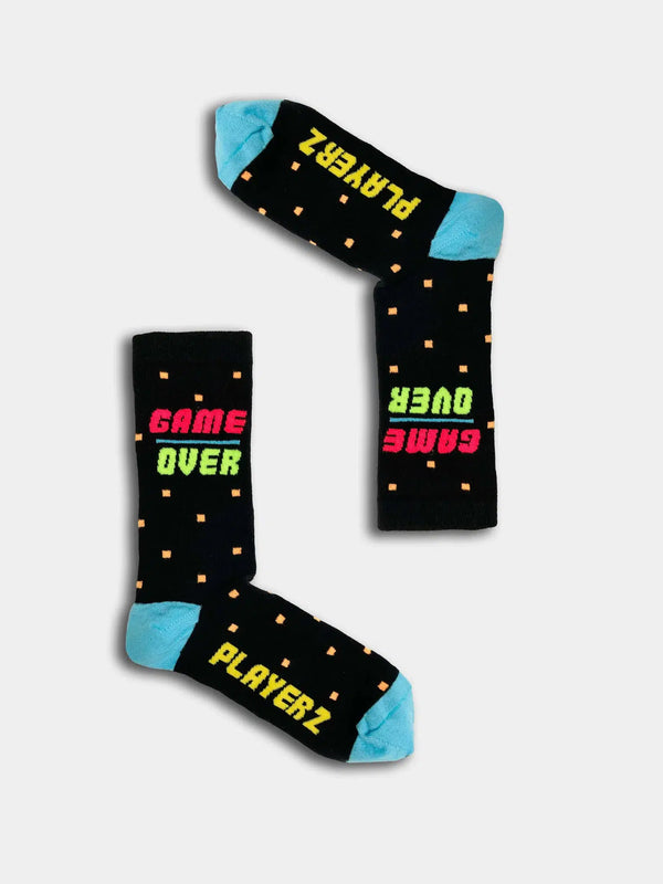 Player 2 gaming socks, black and blue