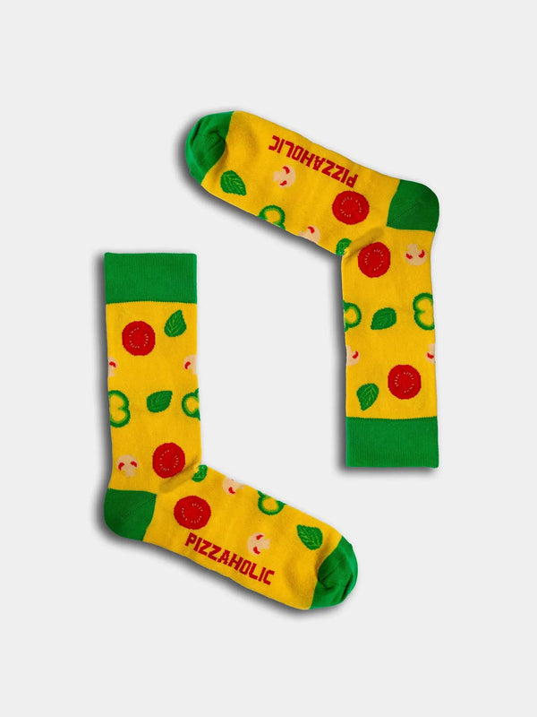 Yellow and green - pizzaholic socks