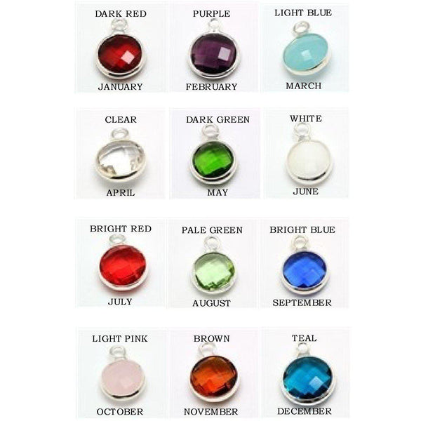 Personalised Initial Birthstone Necklace - Picture Of The Birthstone Chart Showing What Colour Represents What Month