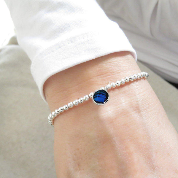 Birthday Girl Charm Bracelet & Card - Bright Blue September Birthstone