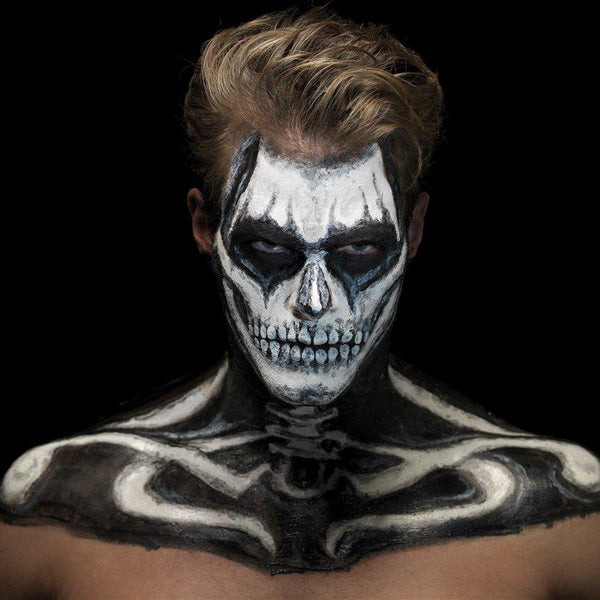 Man with Skeleton Effect on Head and Shoulders