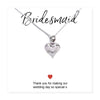 Bridesmaids Heart Necklace & Thank You Card