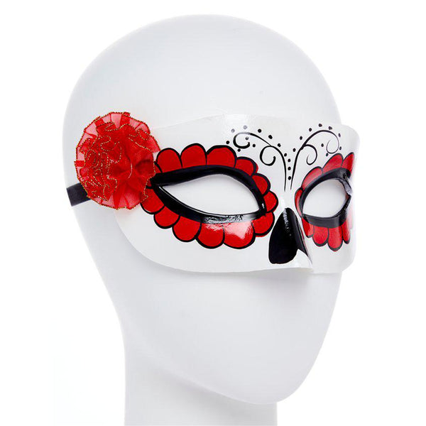 Front Right View Day of the Dead Masquerade Mask