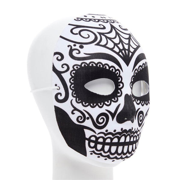 Front Right View Day of the Dead Skull Masquerade Mask