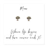 Family Tree Earrings on Message Card For Mum