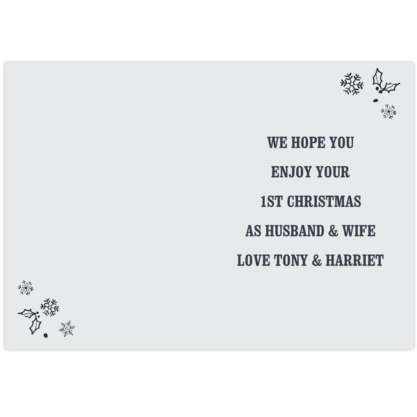 Personalised Christmas Frost Card -  Inside Of The Card - Grey Background - Black Text