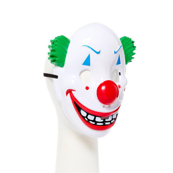 Front Right View Green Hair Clown Mask