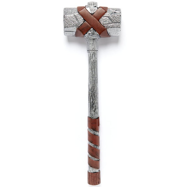 Halloween - Silver Horror Hammer With a Leather Strap Effect Handle