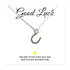 Horseshoe Charm Necklace on Good Luck Message Card Which Reads Good Luck "May Lots Of Luck Come Your Way Each & Every Wonderful Day"