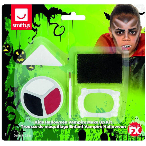 Kids Vampire Make-Up Kit - Consists of Black, Red & White Paint With Applicators
