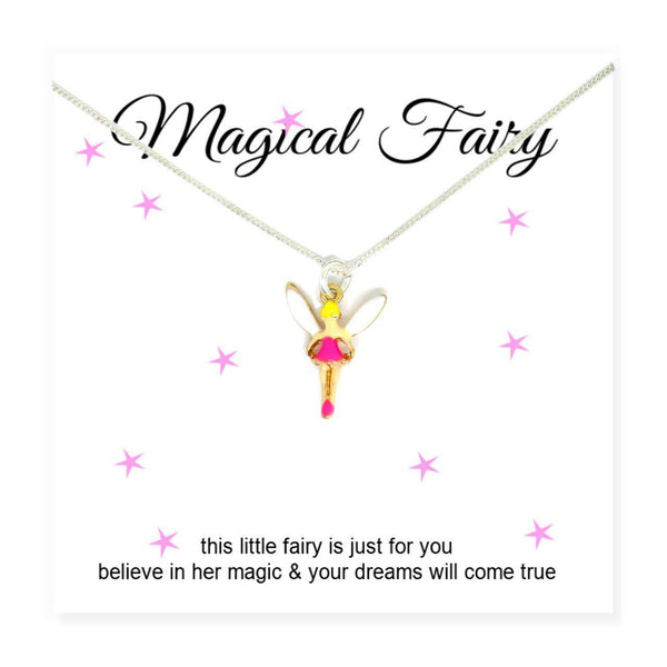 Magical Fairy Necklace & Card - Message Reads "This Little Fairy Is Just For You Believe In Her Magic & Your Dreams Will Come True"