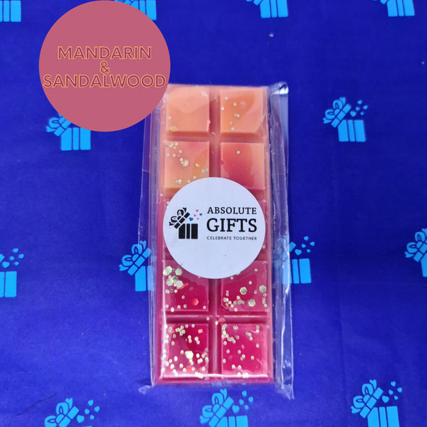 Mandarin & Sandalwood Snap Bar - Orange & Red With Gold Glitter Pieces