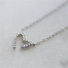 Modern White Gold Diamond Heart Necklace