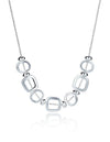 Pierced Oval And Square Bead Necklace