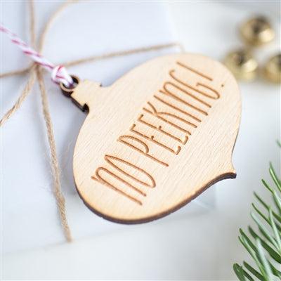 No Peeking Bauble Gift Tag - 10pk - Attached To A Present