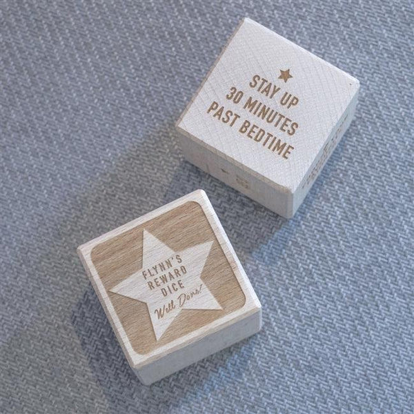 Personalised Reward Dice - Reward Reads "Stay Up 30 Minutes Past Bedtime"