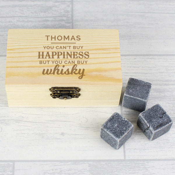 Three Whisky Stones Sit Outside A personalised Whisky Box Set