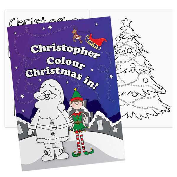 Personalised Its Christmas Elf Colouring Book - Personalised For Christopher