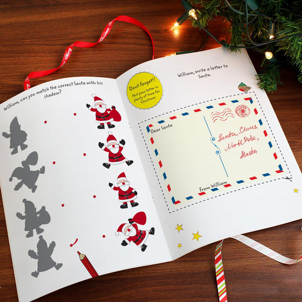 Personalised Christmas Activity Book with Stickers - Open On Activity & Santa Letter
