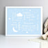 Personalised Blue Twinkle Twinkle Typography White Framed Print