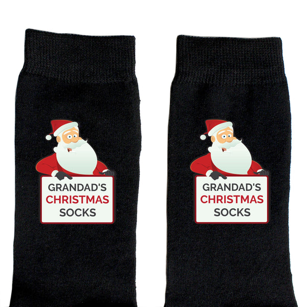 Personalised Santa Claus Christmas Socks - Close Up Of Santa & Personalisation