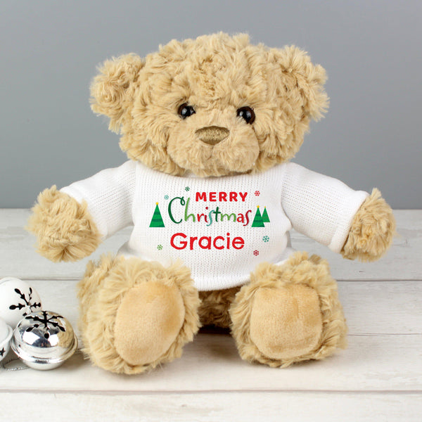 Personalised Merry Christmas Teddy Bear - Personalised For Gracie