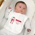 Baby Boy Wearing Personalised '1st Christmas' Mouse Bib 