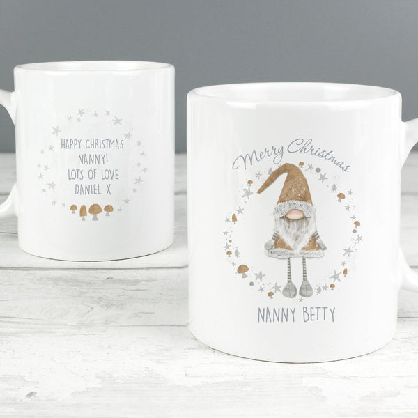 Personalised Scandinavian Christmas Gnome Mug - Personalised For Nanny Betty